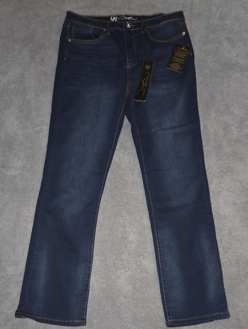 DG2 by Diane Gilman Women's Boot Cut Jeans in Dark Indigo Blue